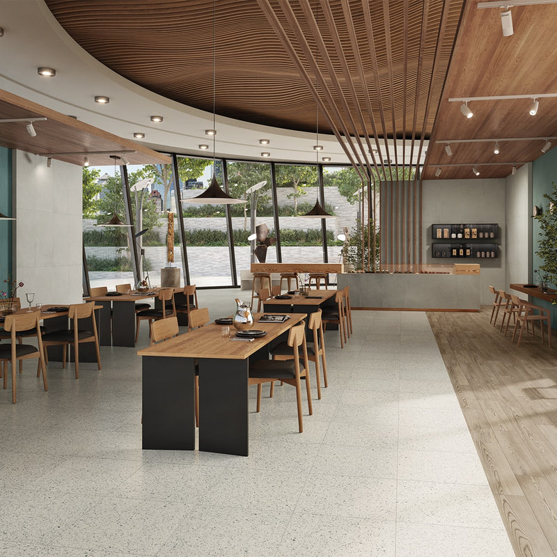Diamond White Matte Terrazzo Look Porcelain Tiles 12x24 Porcelain Matte 12x24 Tiles — 2