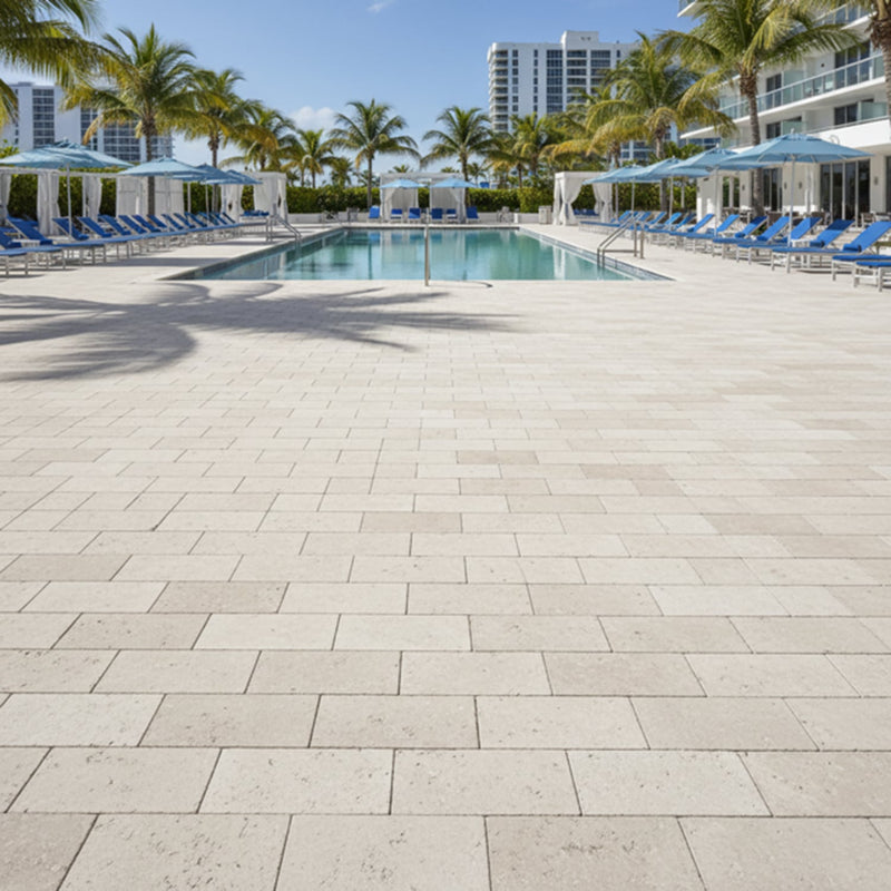 Royal Beige Textured Marble Pavers 8x12 Marble Textured 12x12 Pavers — 3