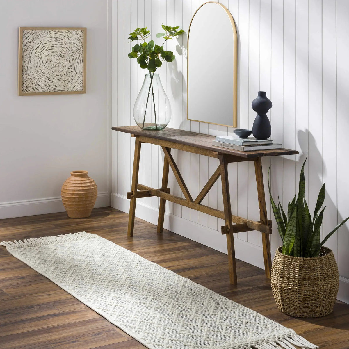 Diata Wool Rug with Tassels - Clearance, installed in a room 2