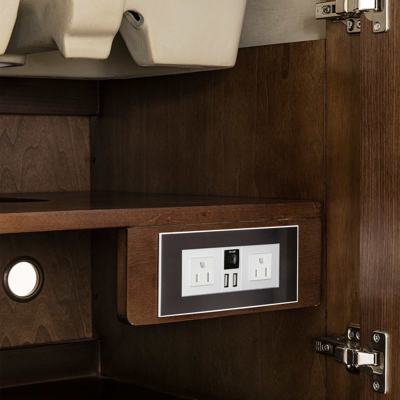 James Martin Amberly 48" Dual Mount Single Bathroom Vanity, Mid-Century Walnut, view 28