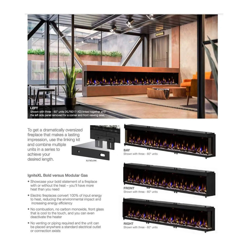 Dimplex IgniteXL Bold 74-Inch Deep Built-In Linear Electric Fireplace [XLF7417-XD] (SAK78959) by SAKSBY WHOLESALE