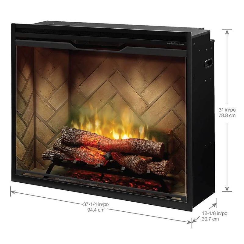 Dimplex Revillusion Herringbone Brick Built-In Electric Firebox With Front Glass [RBF30/36/42] (SAK12893) by SAKSBY WHOLESALE