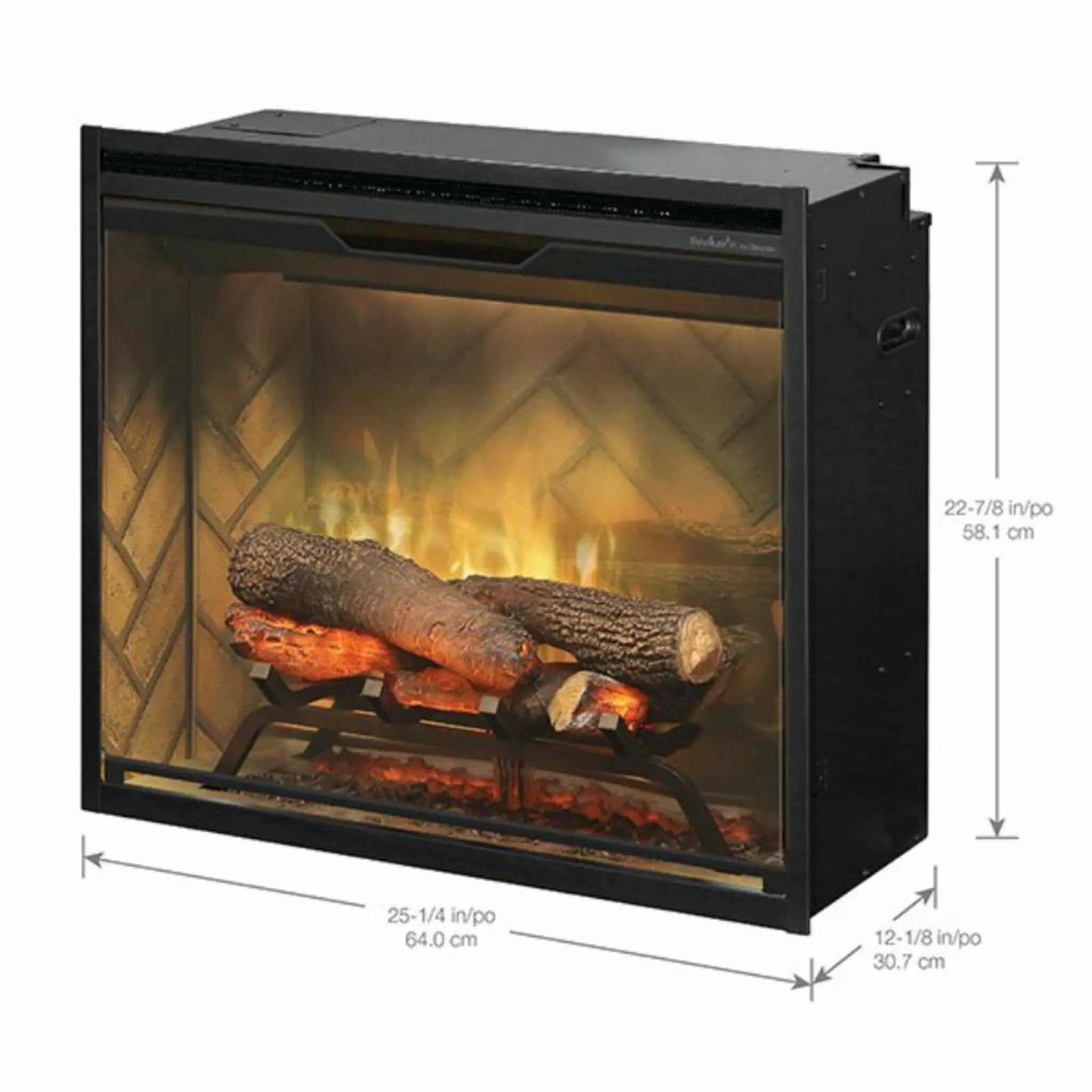 Dimplex Revillusion Herringbone Brick Built-In Electric Firebox With Front Glass [RBF30/36/42] (SAK12893) by SAKSBY WHOLESALE