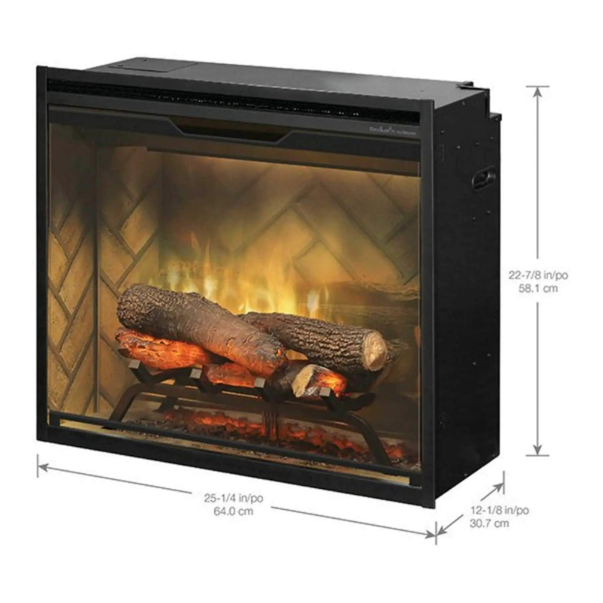 Dimplex Revillusion Herringbone Brick Built-In Electric Firebox With Front Glass [RBF30/36/42] (SAK12893) by SAKSBY WHOLESALE