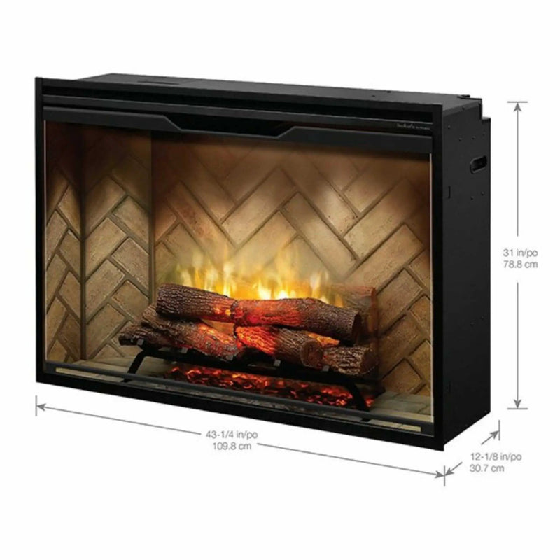 Dimplex Revillusion Herringbone Brick Built-In Electric Firebox With Front Glass [RBF30/36/42] (SAK12893) by SAKSBY WHOLESALE