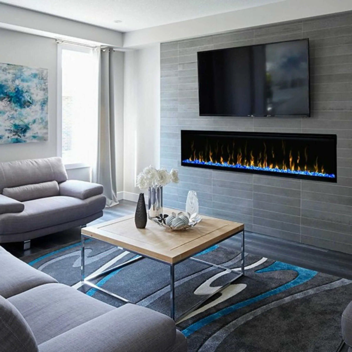 Dimplex IgniteXL 74-Inch Premium Built-In Linear Electric Fireplace With Integrated Heater Fan [XLF74] (SAK14736) by SAKSBY WHOLESALE