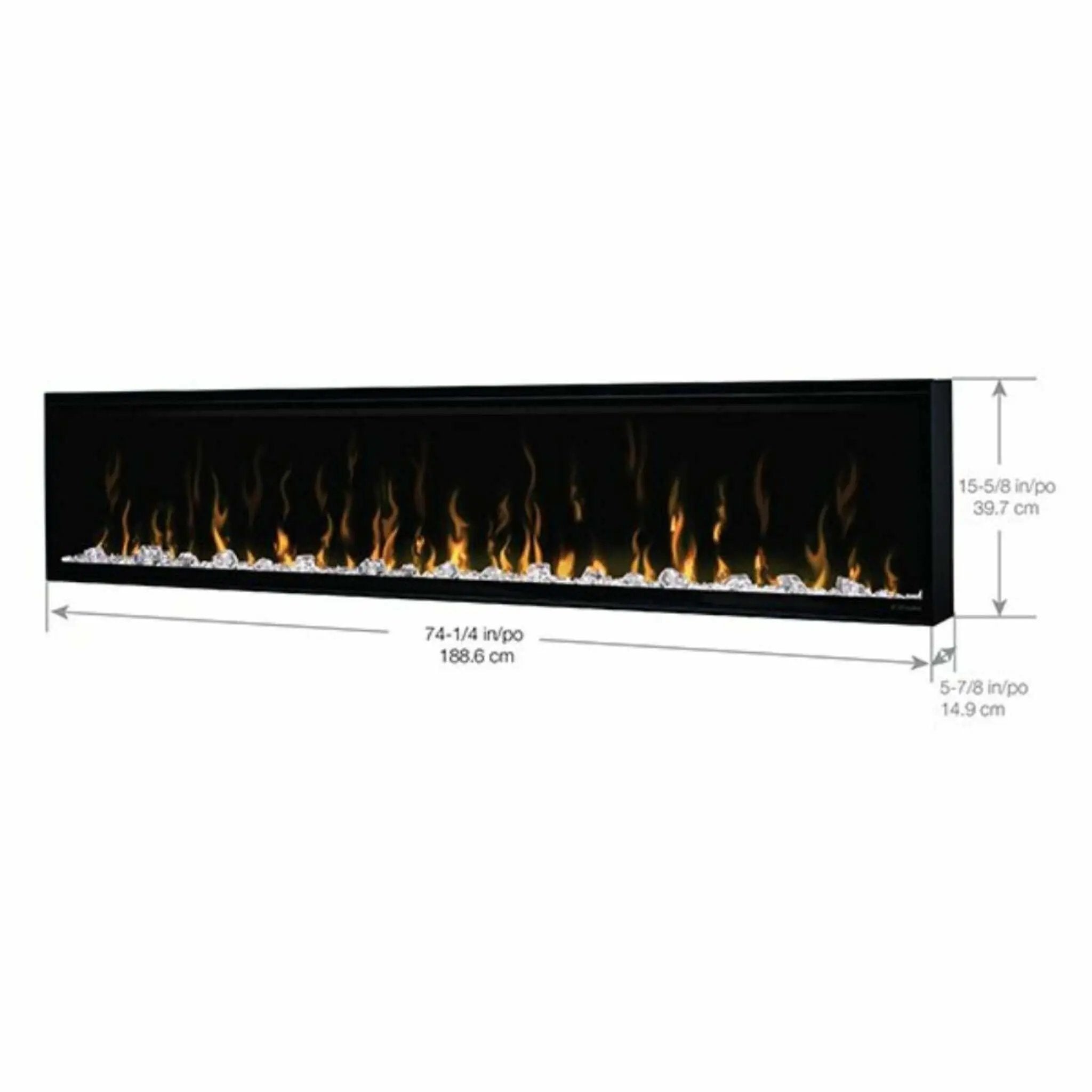 Dimplex IgniteXL 74-Inch Premium Built-In Linear Electric Fireplace With Integrated Heater Fan [XLF74] (SAK14736) by SAKSBY WHOLESALE