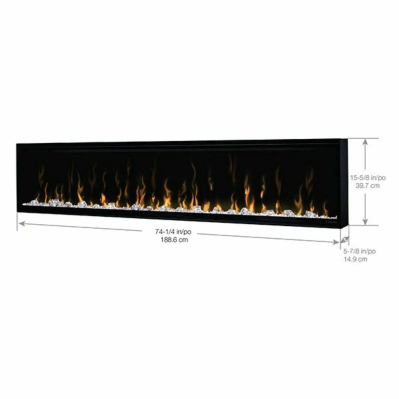 Dimplex IgniteXL 74-Inch Premium Built-In Linear Electric Fireplace With Integrated Heater Fan [XLF74] (SAK14736) by SAKSBY WHOLESALE