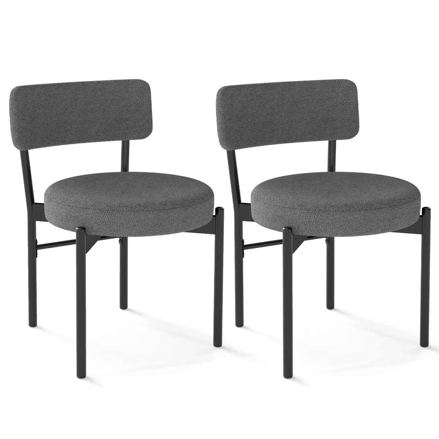 Dining Chair Set of 2 with Curved Backrest and Padded Seat by DirectDeals