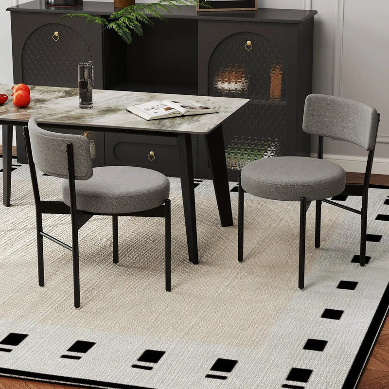 Dining Chair Set of 2 with Curved Backrest and Padded Seat by DirectDeals