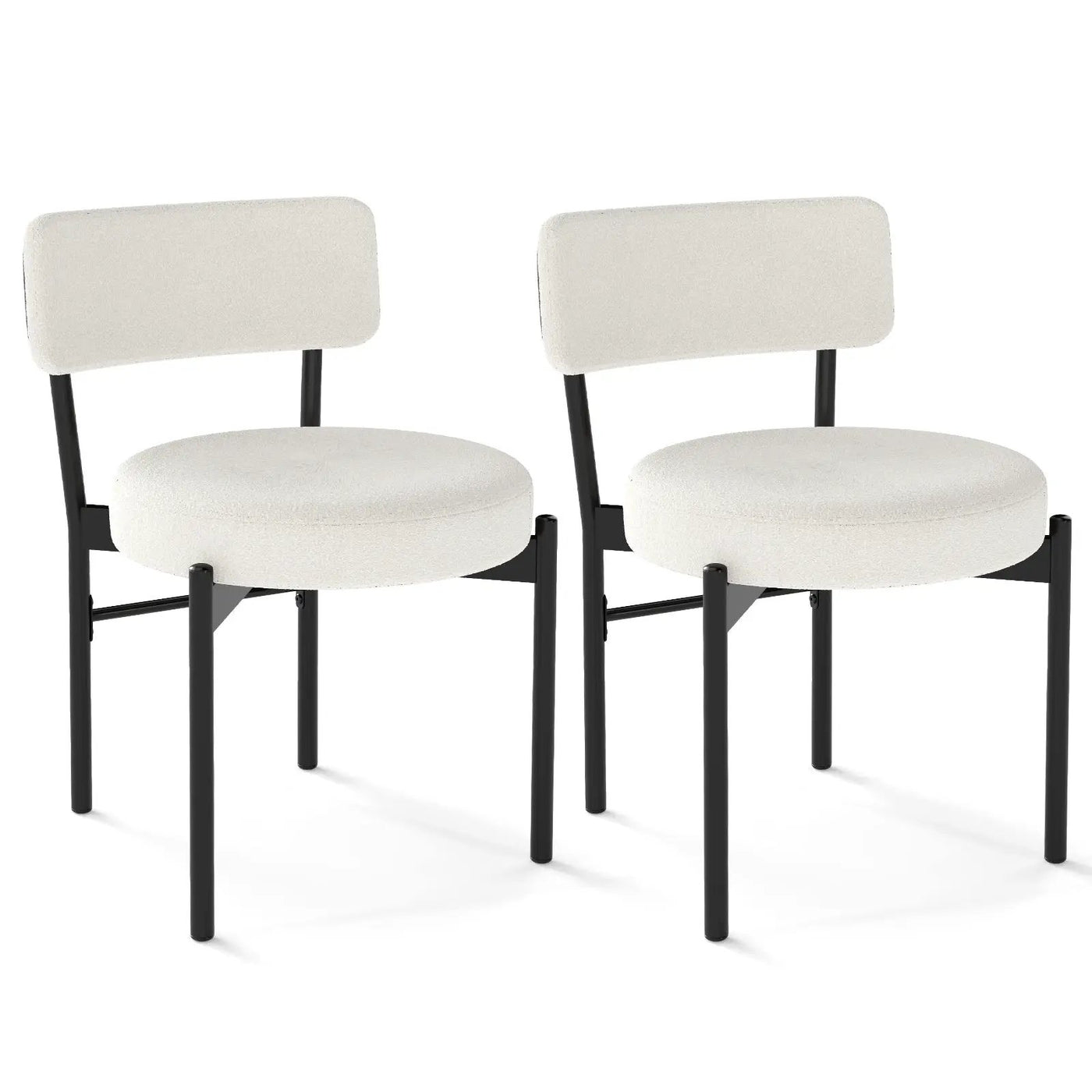 Dining Chair Set of 2 with Curved Backrest and Padded Seat by DirectDeals