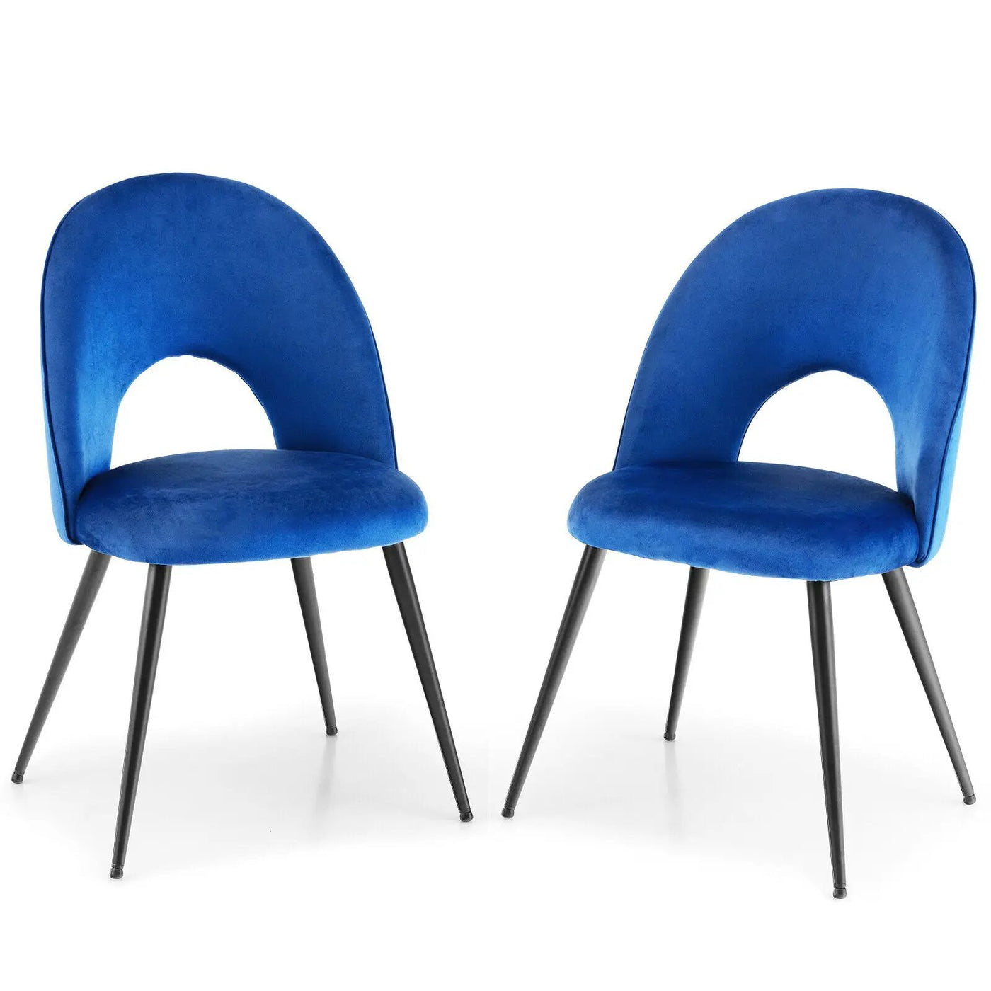 Dining Chair Set of 2 with Metal Base and Adjustable Pads by DirectDeals