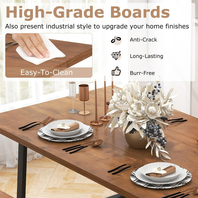 Dining Table Set for 5-7 with 2-Bottle Wine Rack and Condiment Holder by DirectDeals