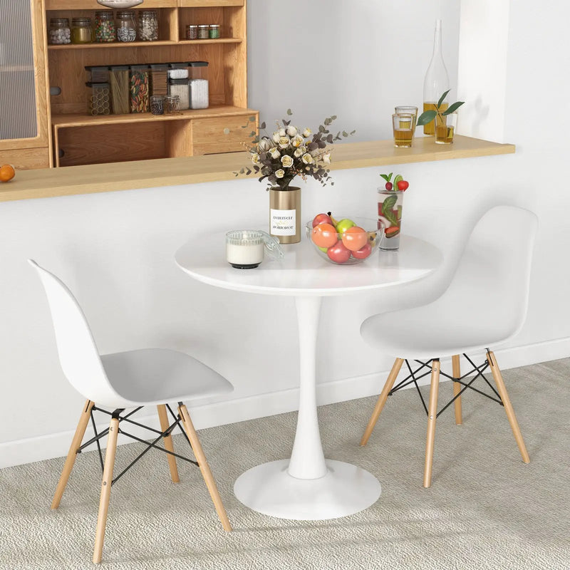 32 Inch Modern Tulip Round Dining Table with MDF Top-White by DirectDeals