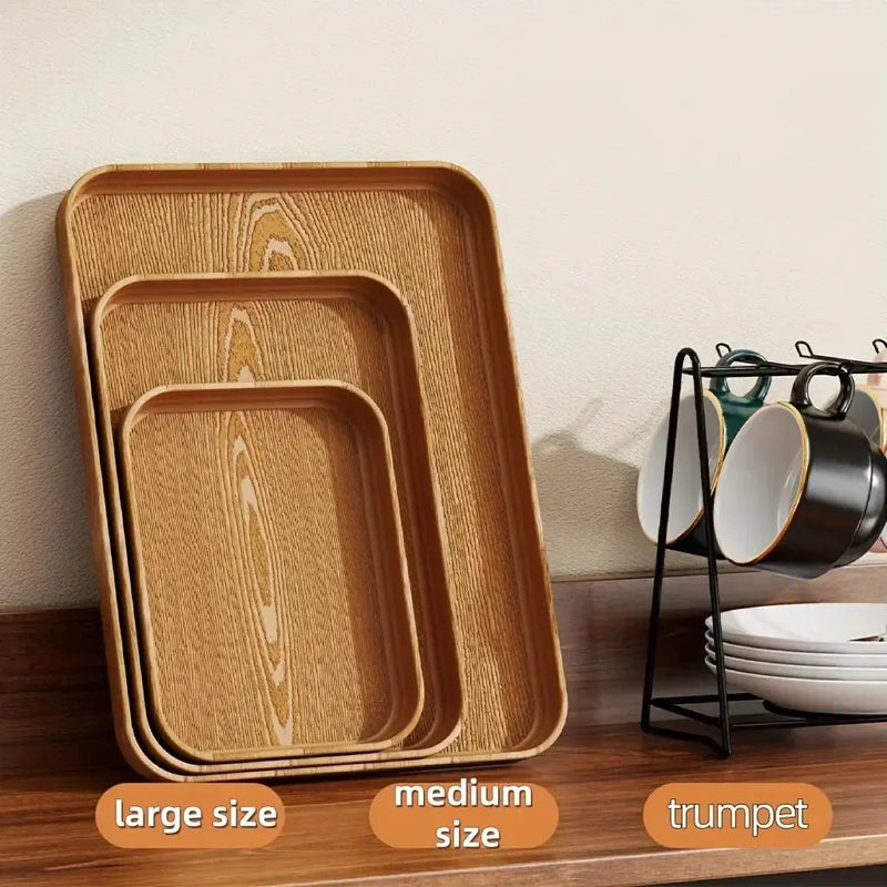 Dinner Plates - Thick Wooden Grain White Set by House Of Avana