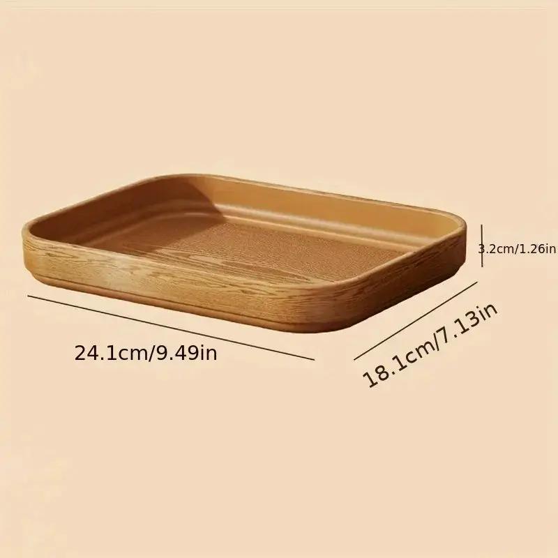 Dinner Plates - Thick Wooden Grain White Set by House Of Avana