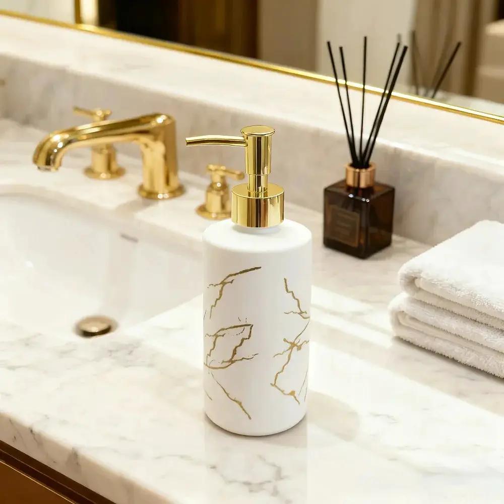 Dispenser - Glass Golden Marble by House Of Avana