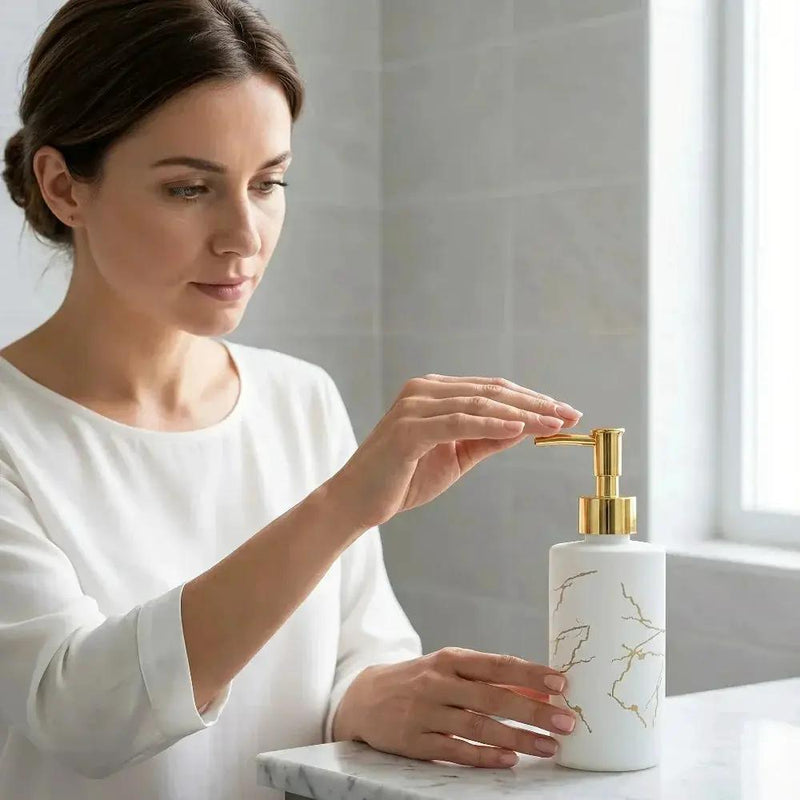 Dispenser - Glass Golden Marble by House Of Avana
