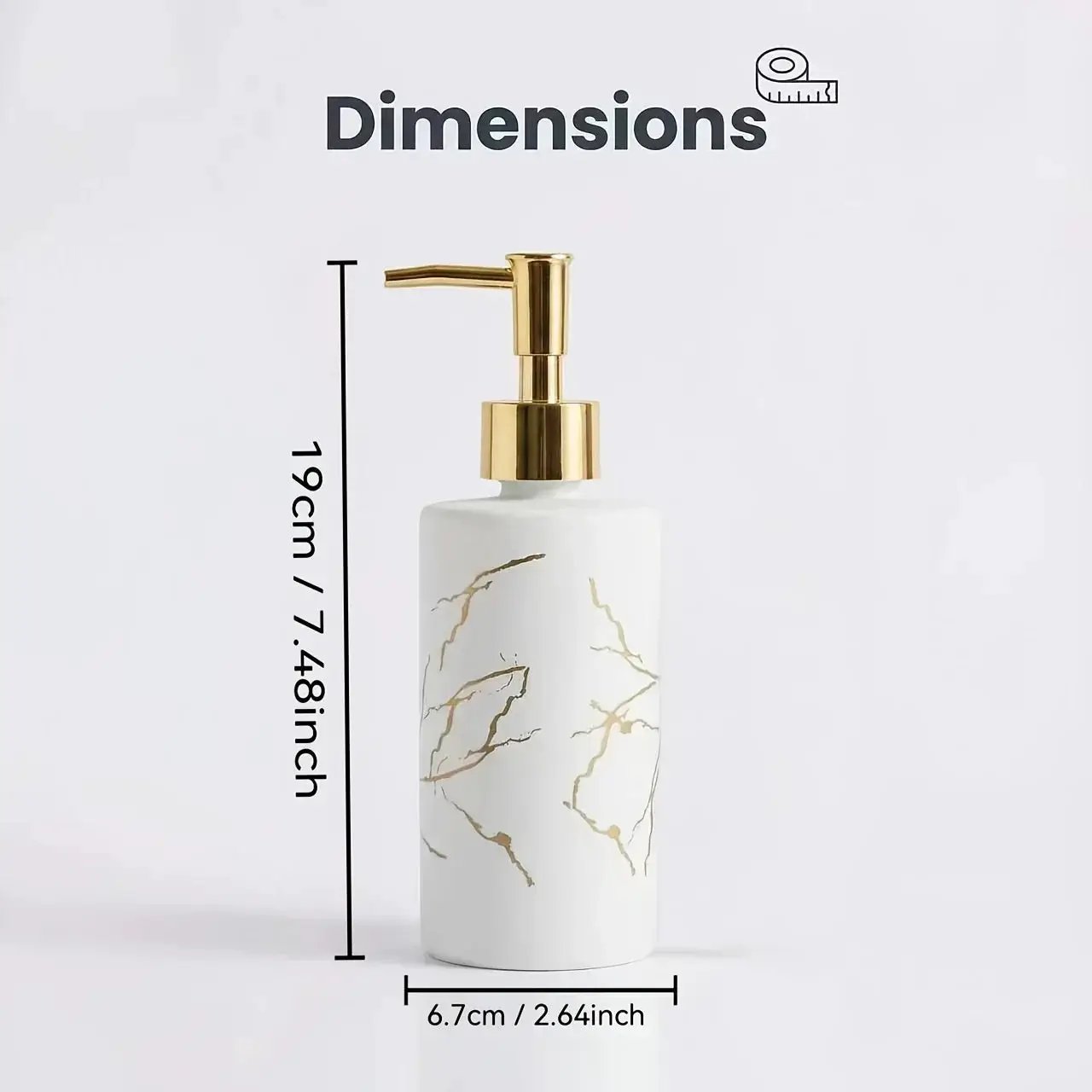 Dispenser - Glass Golden Marble by House Of Avana