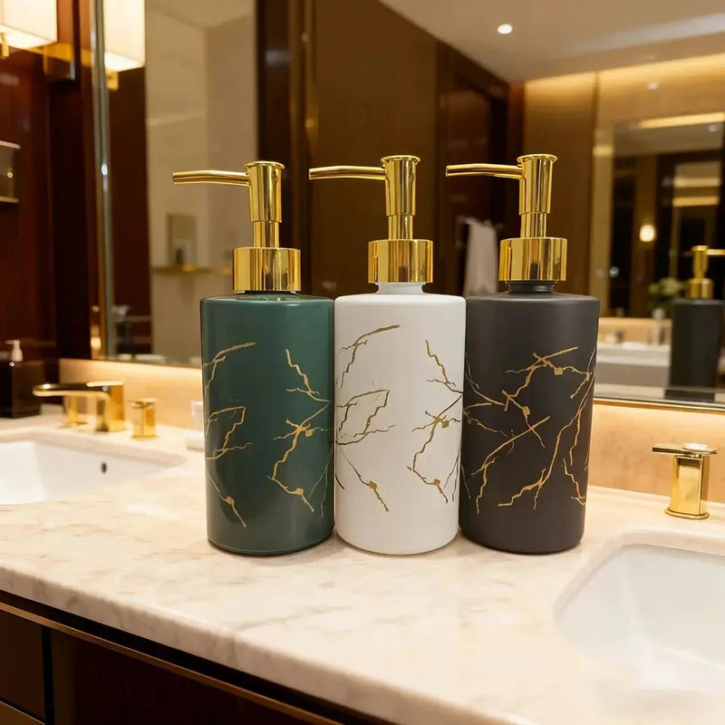 Dispenser - Glass Golden Marble by House Of Avana