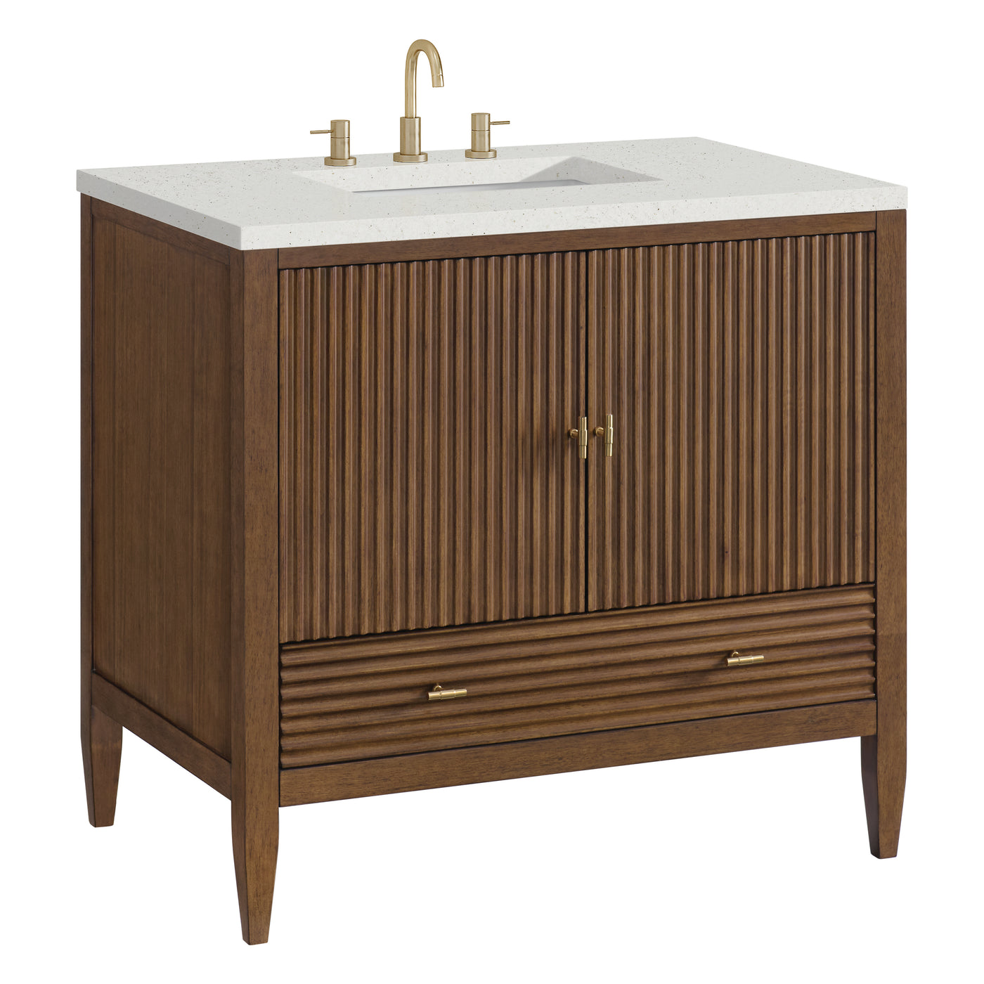 James Martin Myrrin 36" Single Bathroom Vanity, Mid-Century Walnut, view 37