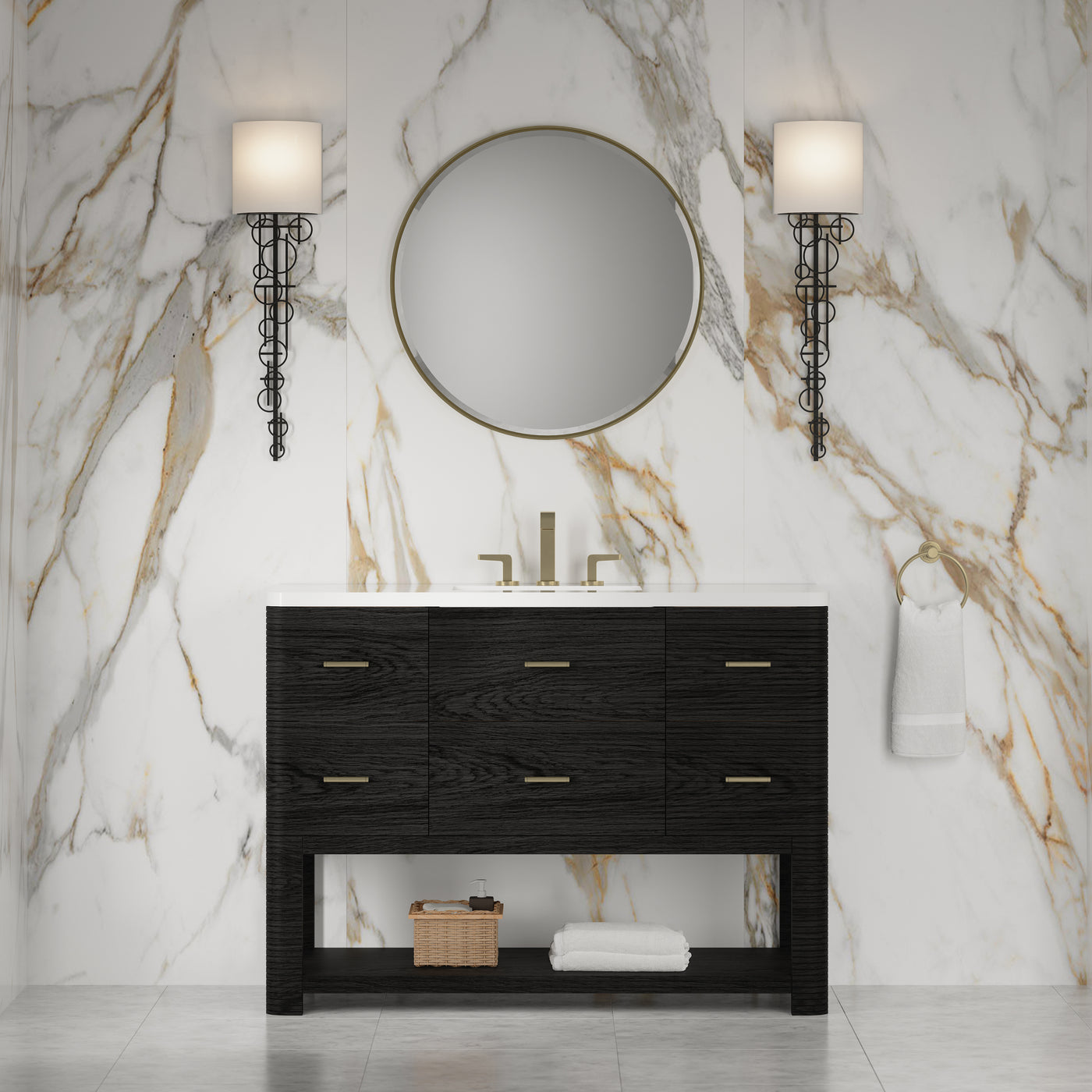 James Martin Lucian 48" Single Bathroom Vanity, Carbon Oak, view 32