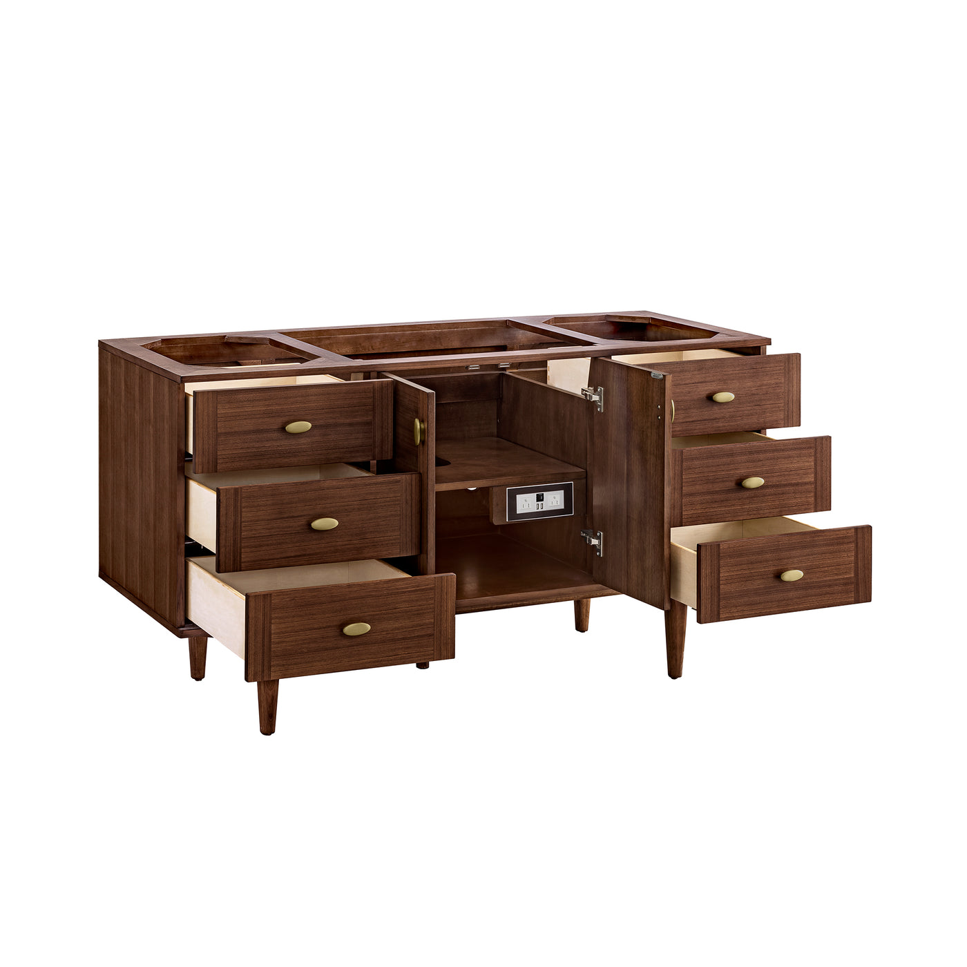 James Martin Amberly 60" Dual Mount Single Bathroom Vanity, Mid-Century Walnut, view 22