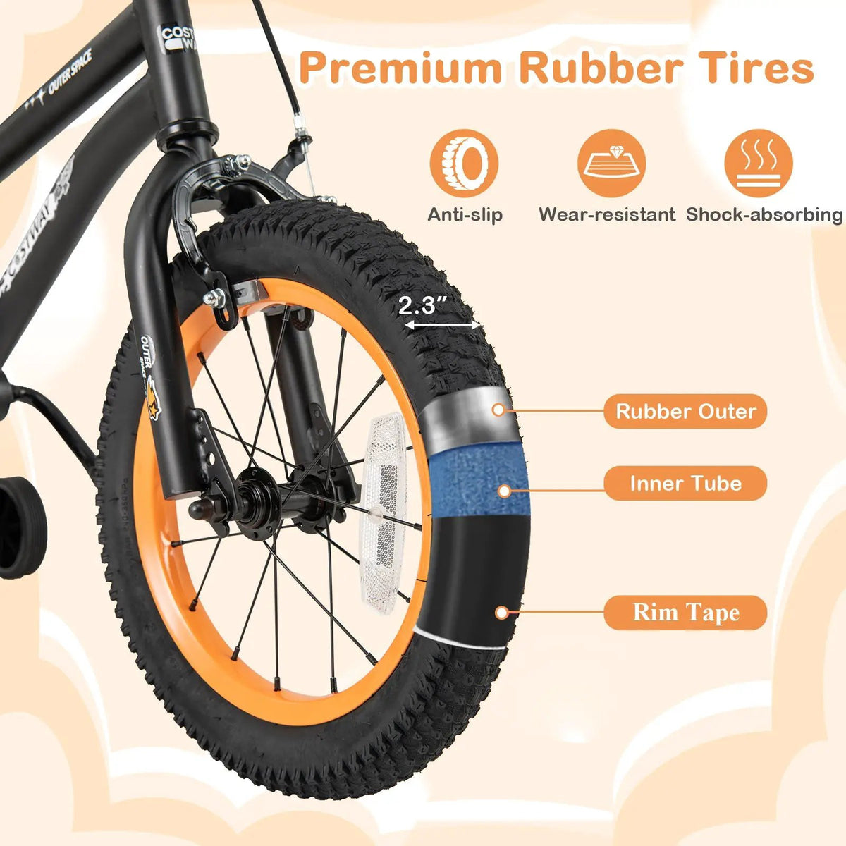16-Inch Kids Bike Sport Bicycle for 4-7 Years Old with Adjustable Seat and Reflectors-16 inches, photo 7 of 10
