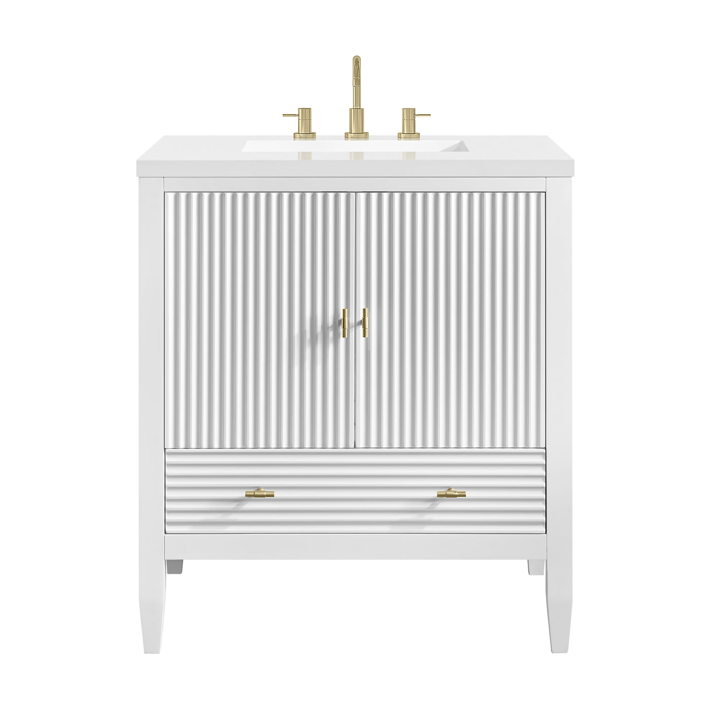 James Martin Myrrin 30" Single Bathroom Vanity, Bright White, view 28
