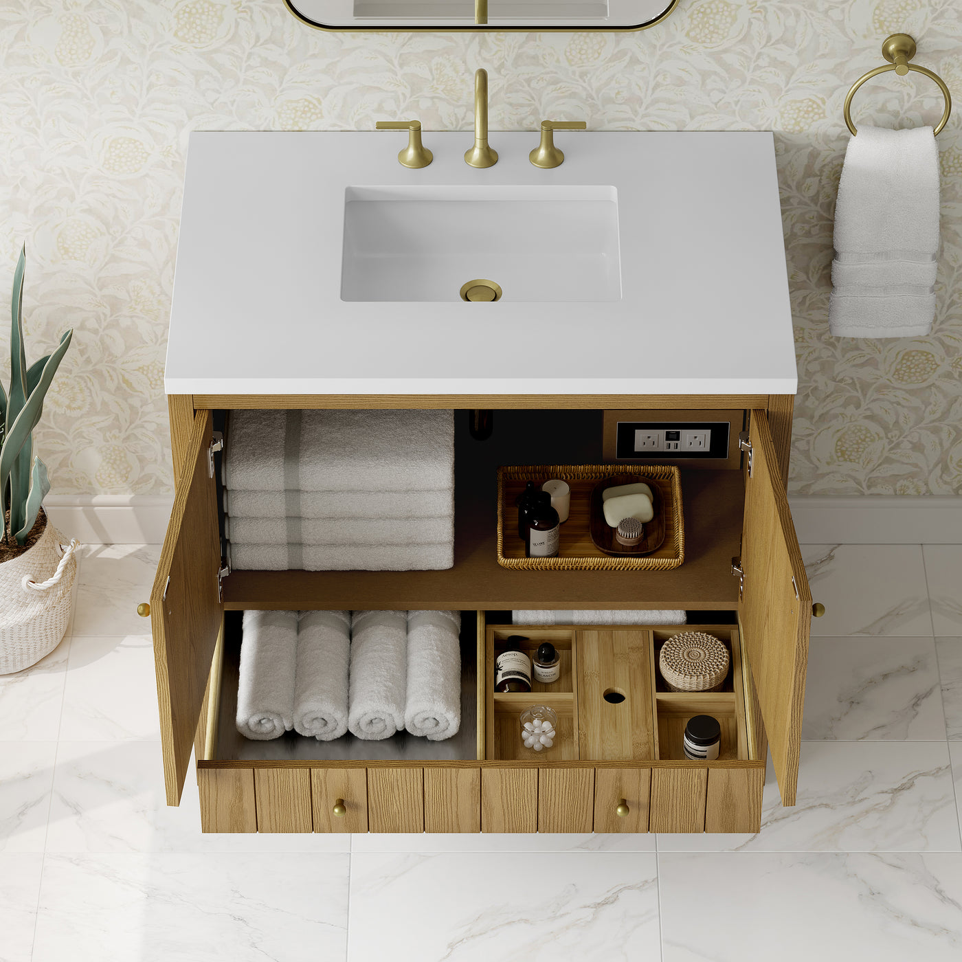 James Martin Hudson 36" Single Bathroom Vanity, Light Natural Oak, view 32