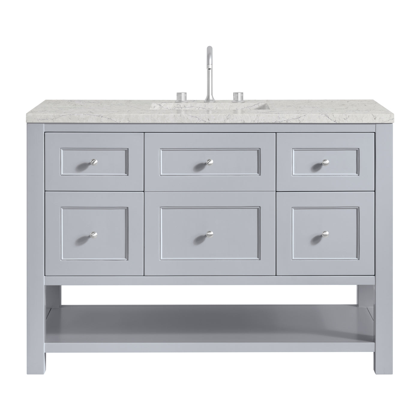 James Martin Breckenridge 48" Single Bathroom Vanity, Serenity Blue with Eternal Jasmine Pearl (FreePower) countertop