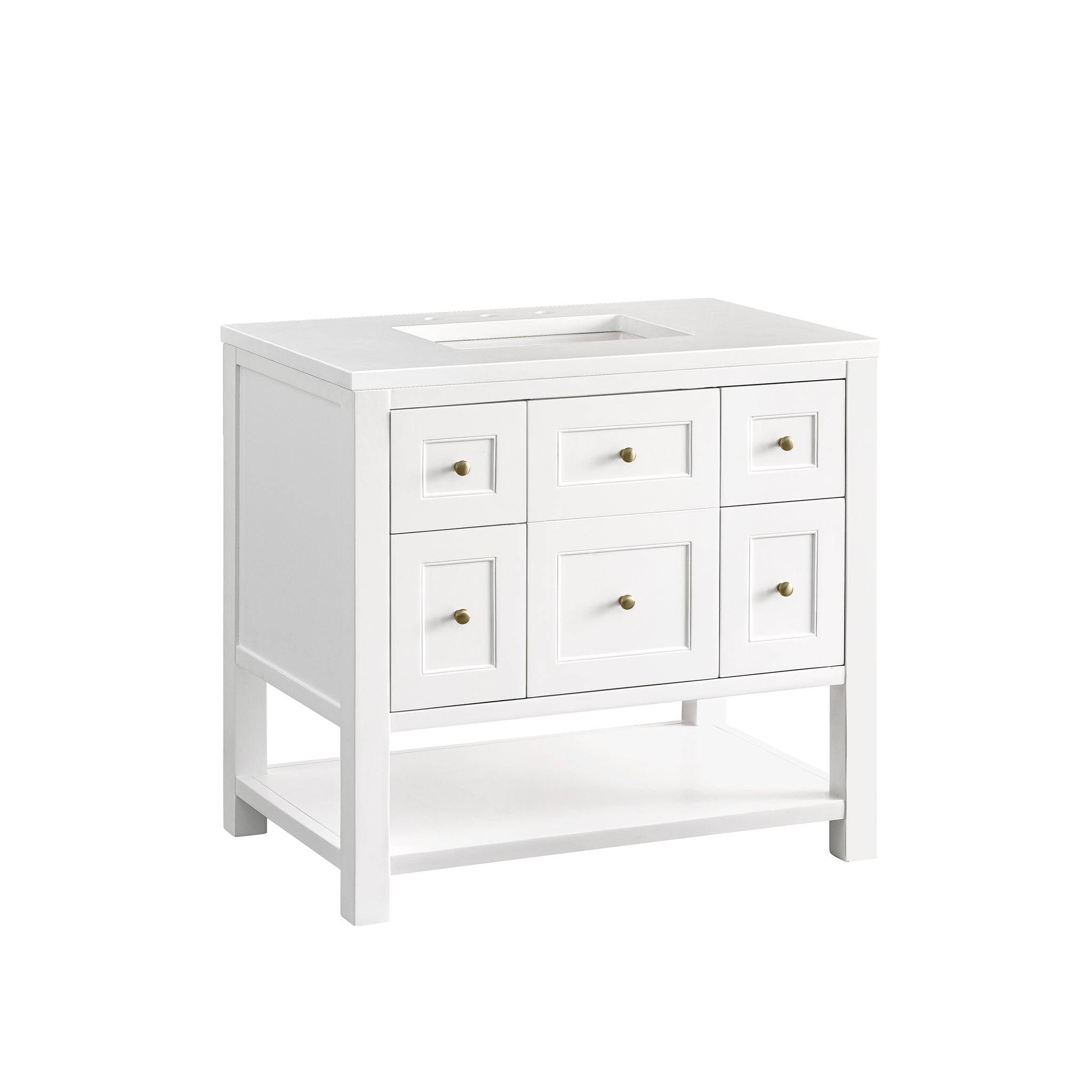 James Martin Breckenridge 36" Single Bathroom Vanity, Bright White, view 38