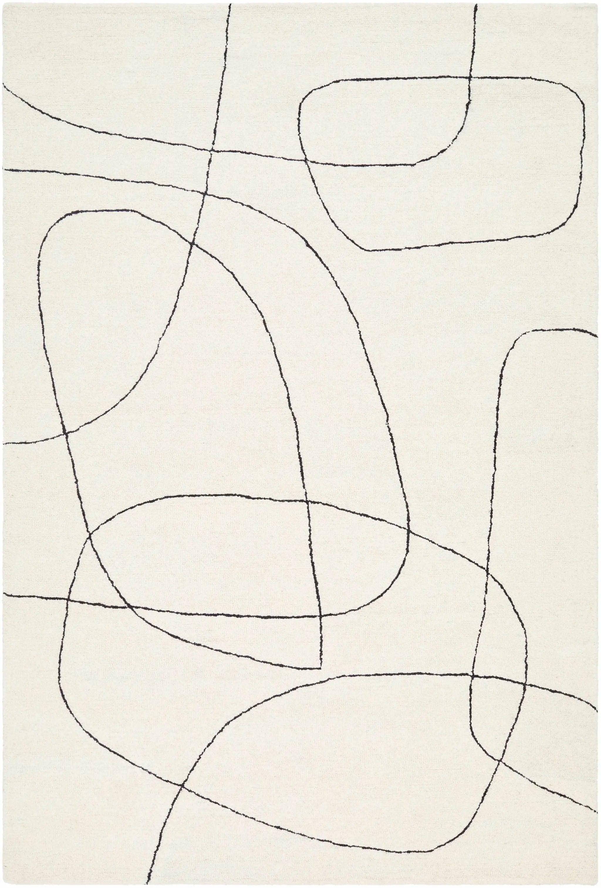 Deniz Modern Off-White Wool Rug by Boutique Rugs