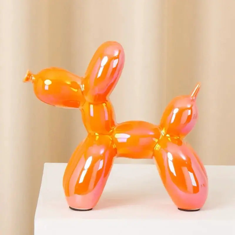 Dog Figurine - Handmade Ceramic Orange by House Of Avana