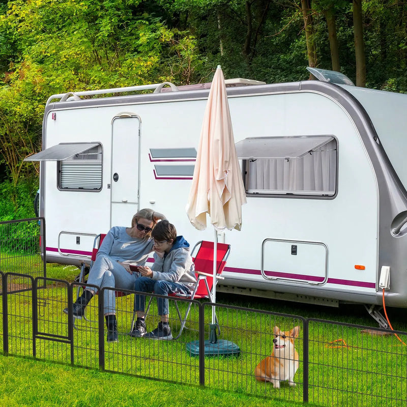 16 Panel 24/32/40 Inches Height Dog Playpen with Lock and Large Door by DirectDeals