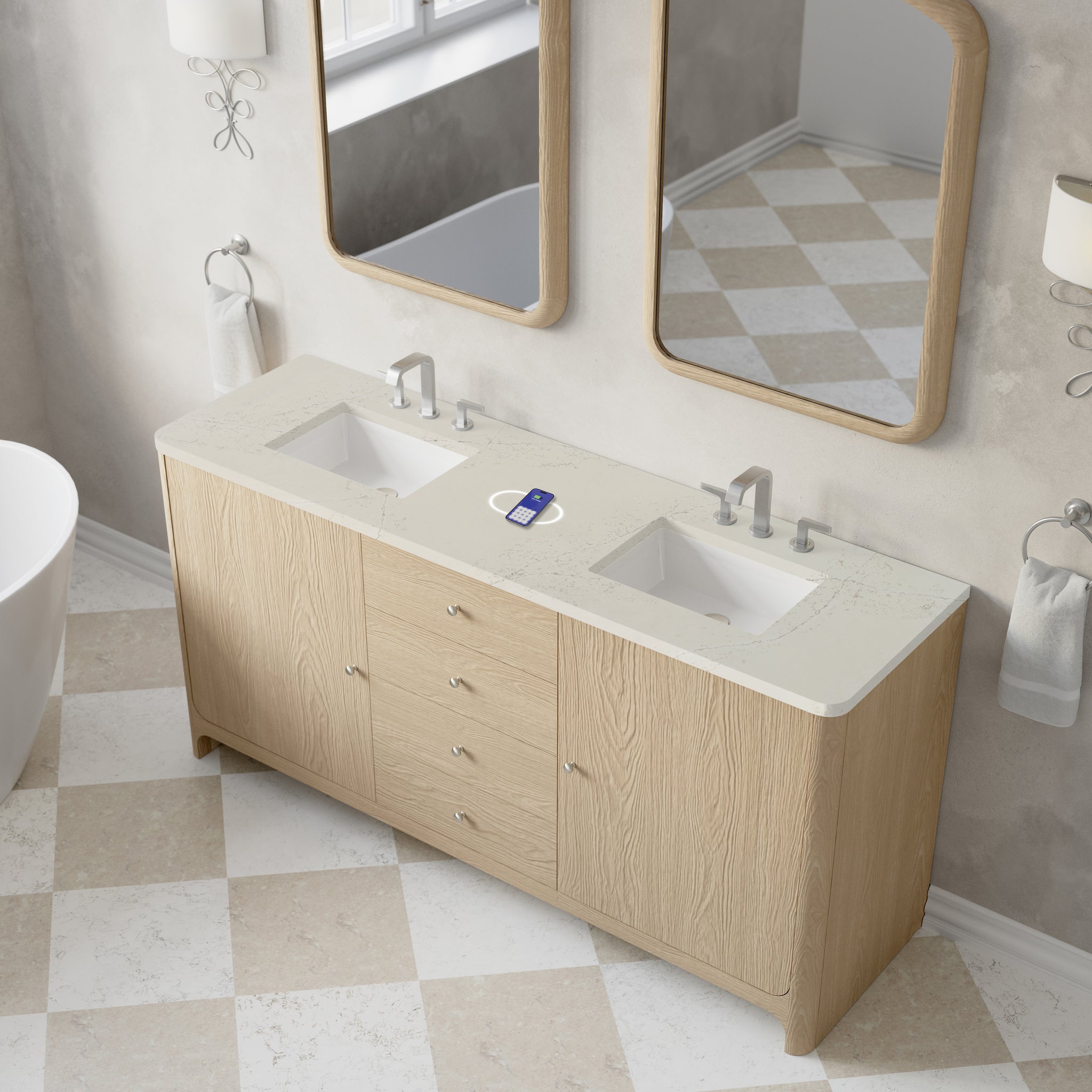 James Martin Gracyn 72" Double Bathroom Vanity, Coastal Driftwood, view 39