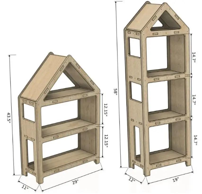 DOLLY- House Bookshelf by Bush Acres