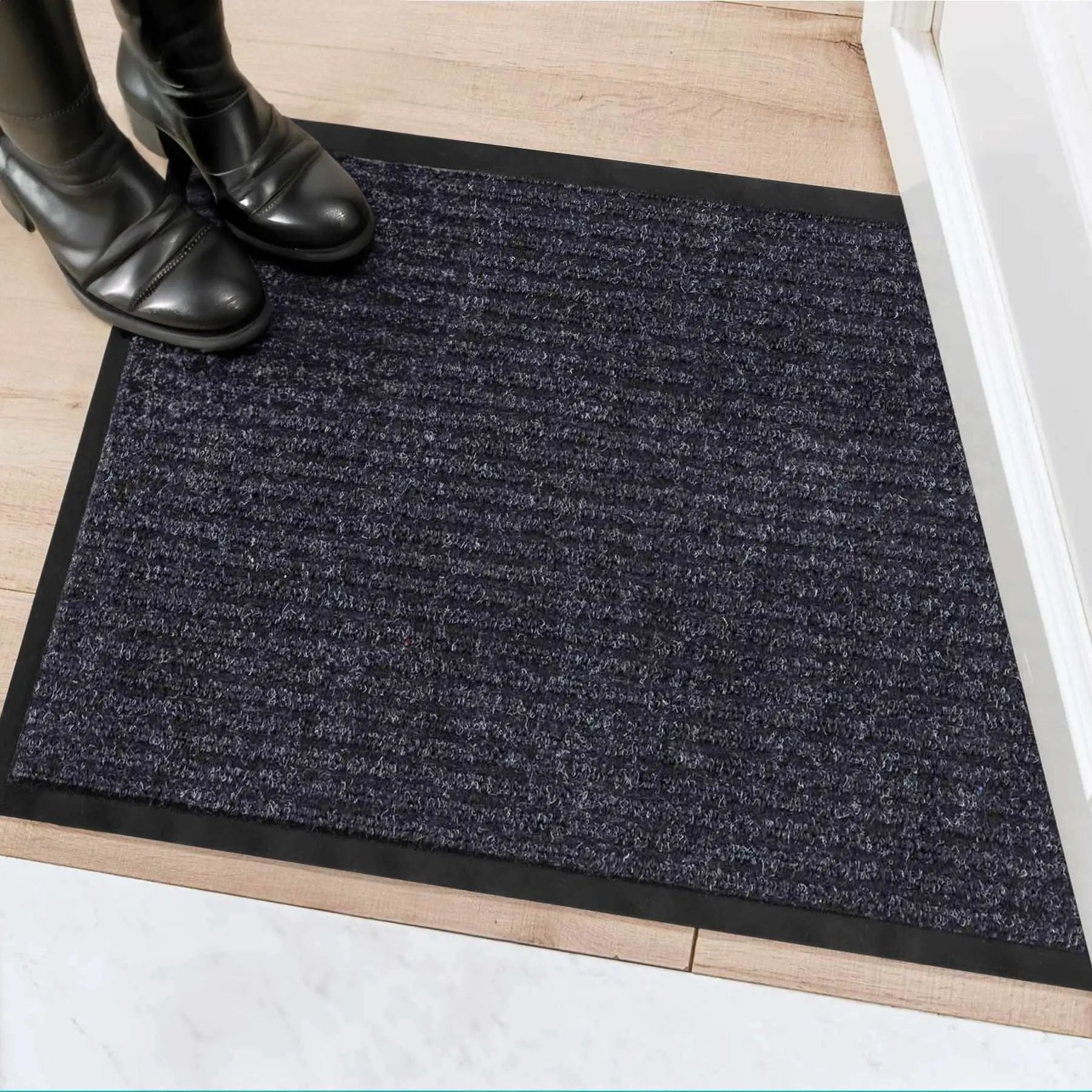 Basic Outdoor Mat, Gray by Boutique Rugs