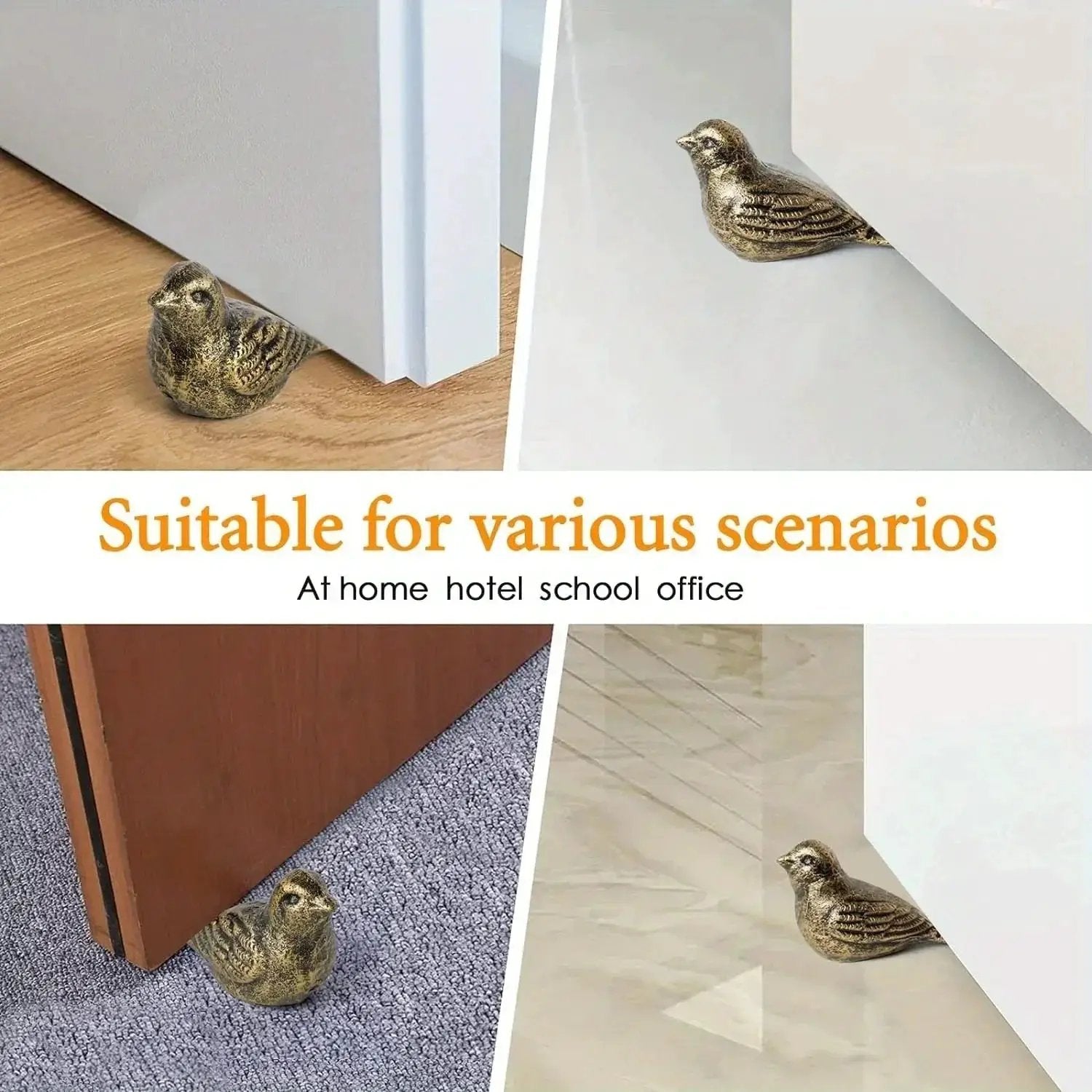 Cast Iron Bird Door Stopper Decorative Floor Wedge by House Of Avana