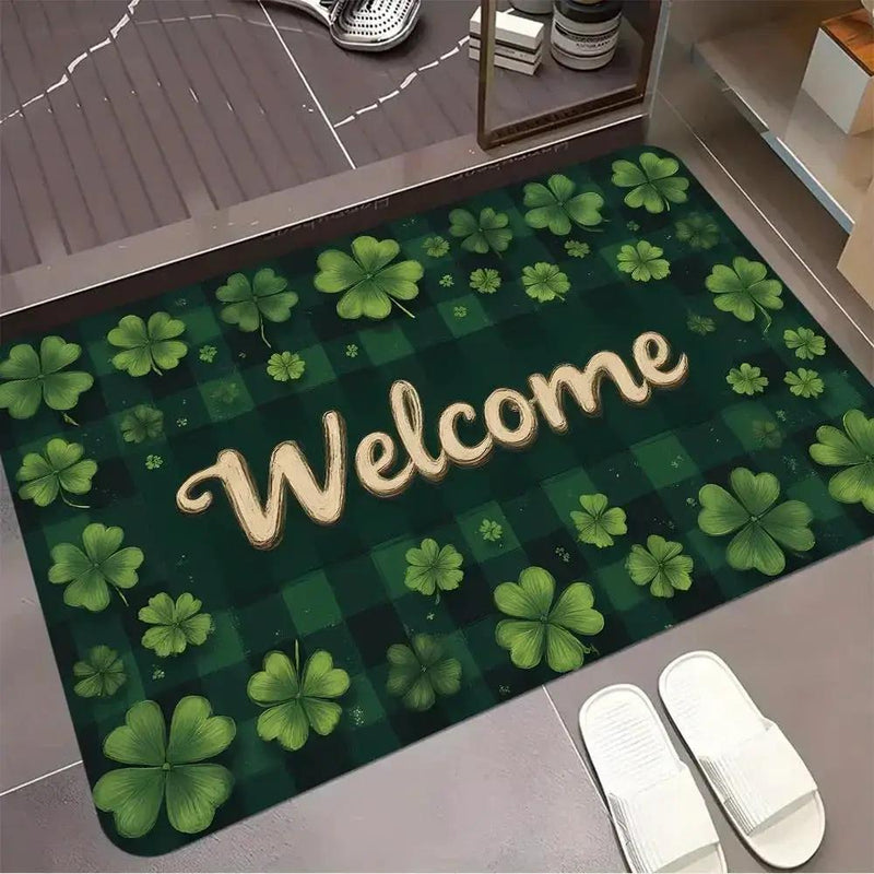 Doormat - Soft Flannel Green Rectangular by House Of Avana