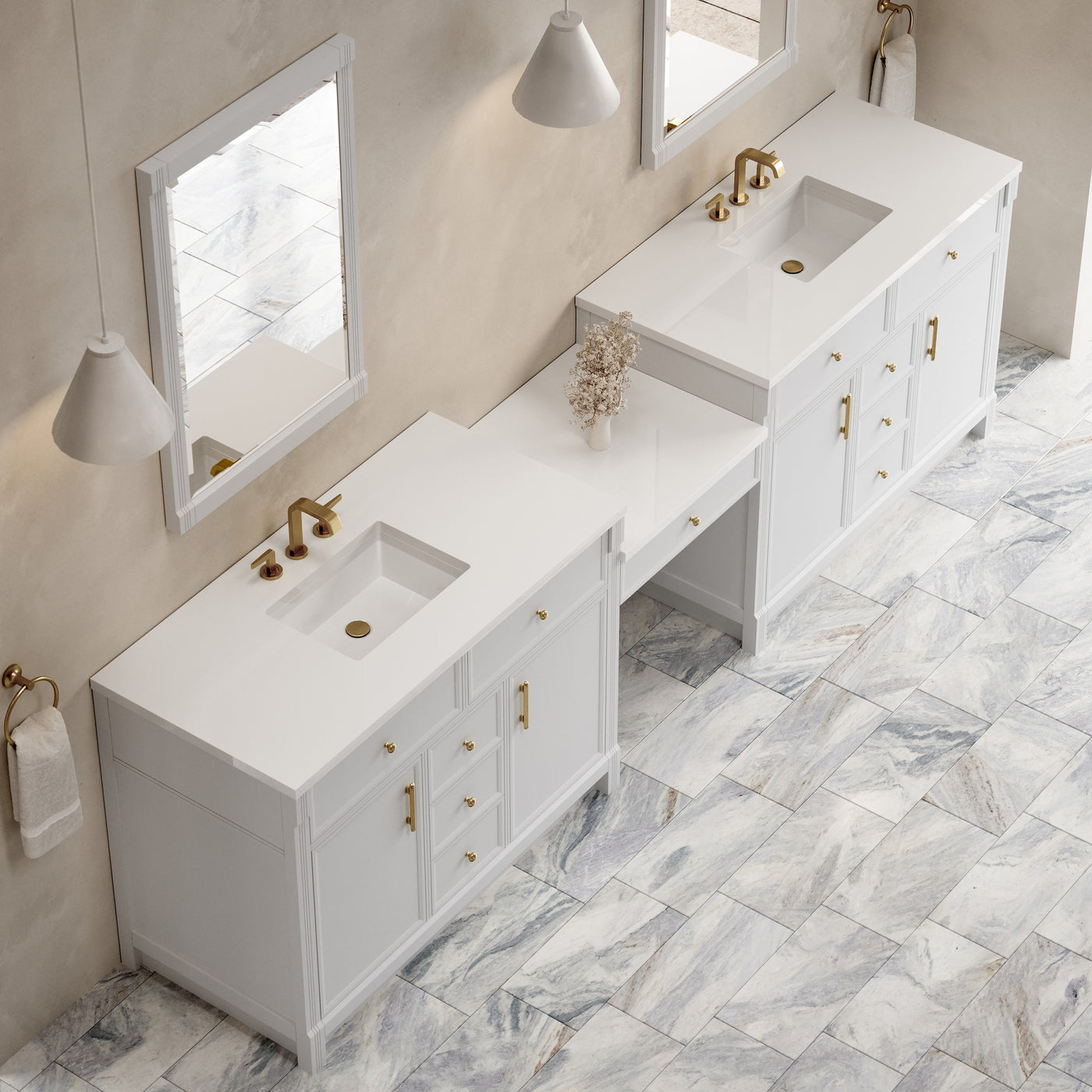 James Martin Bellshire 120" Double Bathroom Vanity, Bright White, view 18