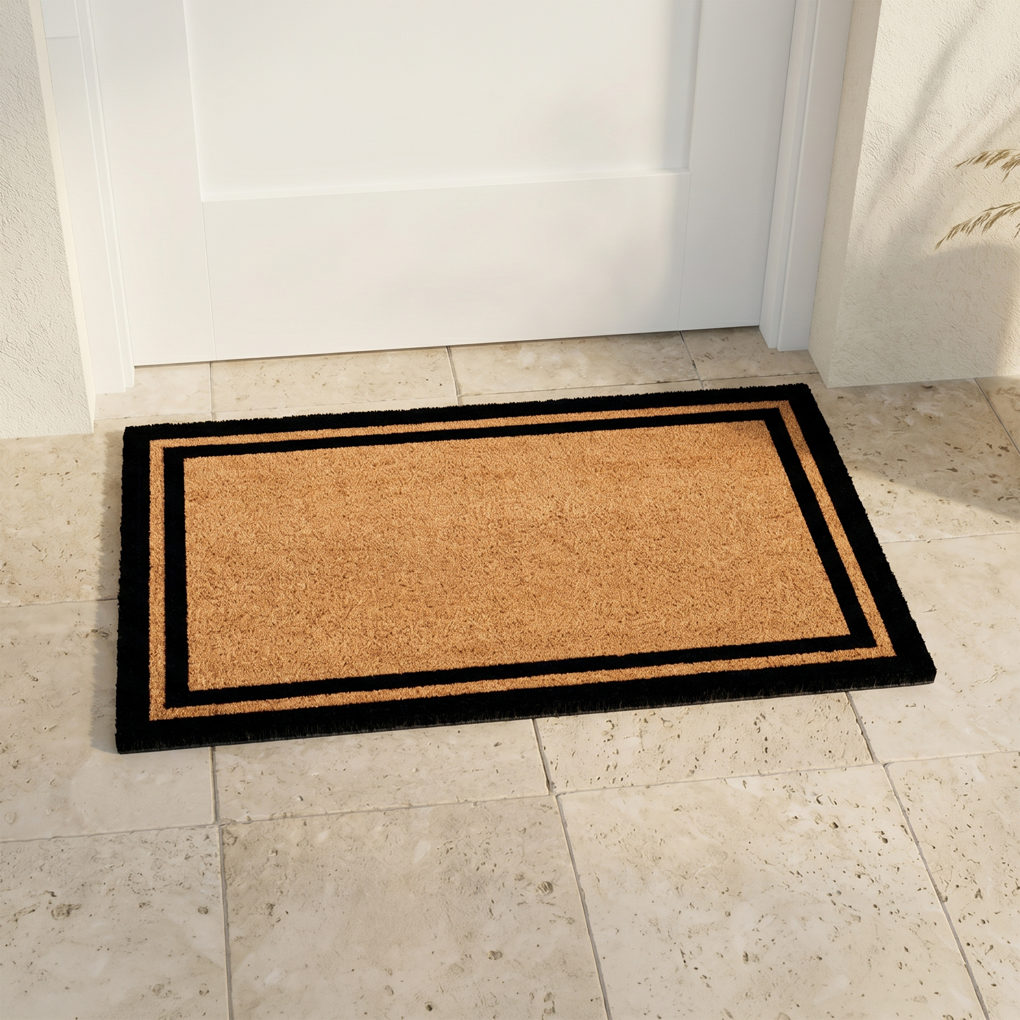 Double Black Border Coir Doormat by Fab Habitat