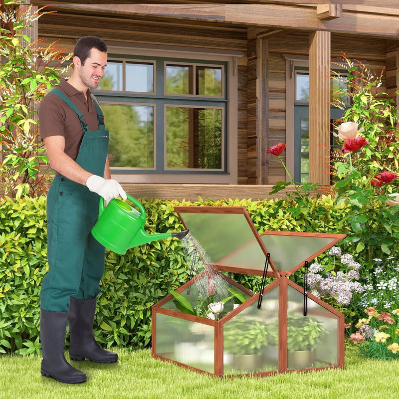Double Box Garden Wooden Greenhouse by DirectDeals