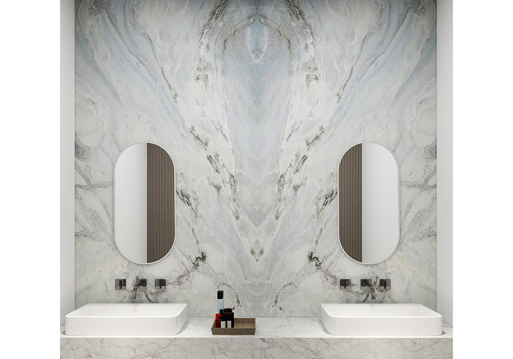 Dover Blue Polished Marble Slab Random 3/4 room scene