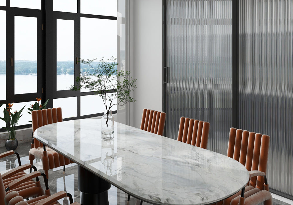 Dover Blue Polished Marble Slab Random 3/4 room scene 3