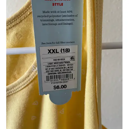 Girls cat & jack shirt yellow XXL STYLE 7WW6L light mustard by Selzalot