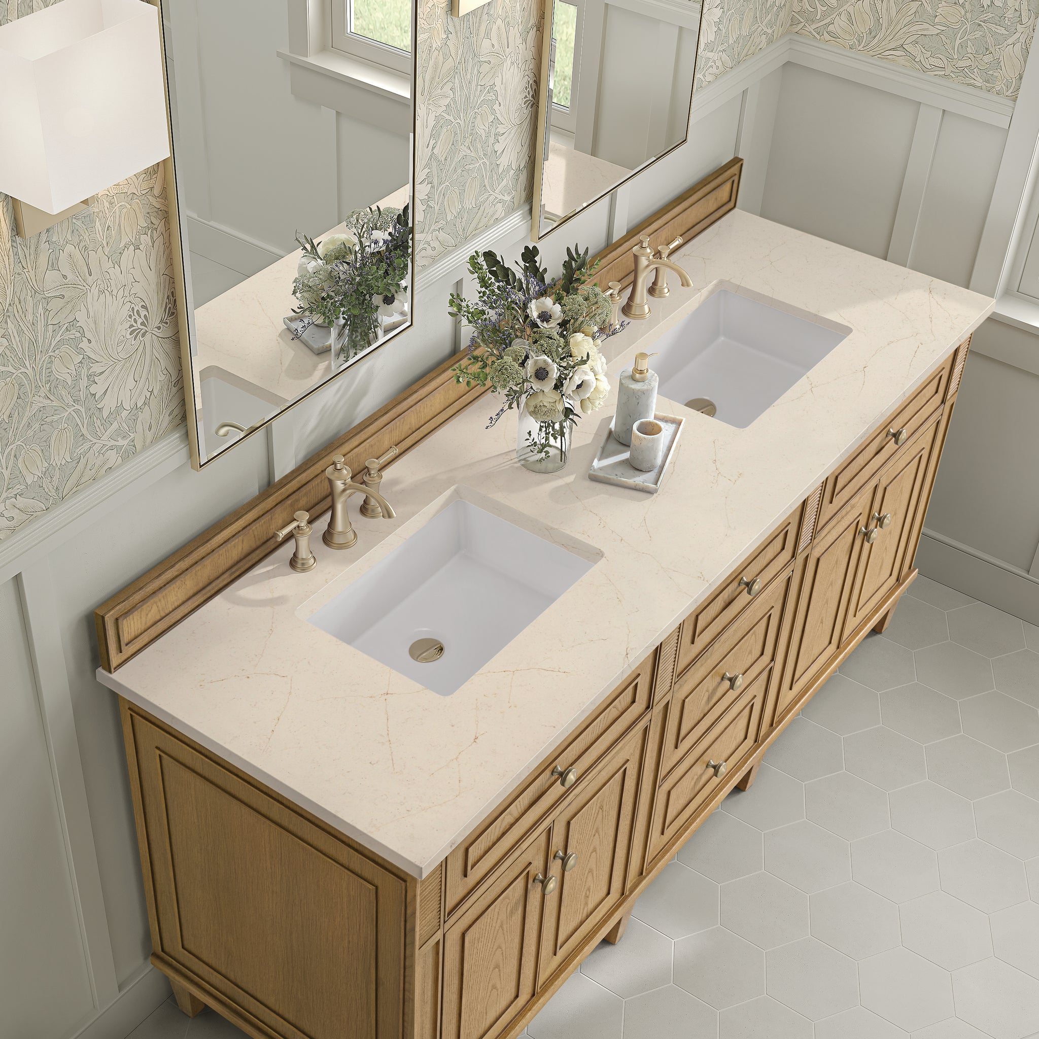 James Martin Lorelai 72" Double Bathroom Vanity, Light Natural Oak, view 27
