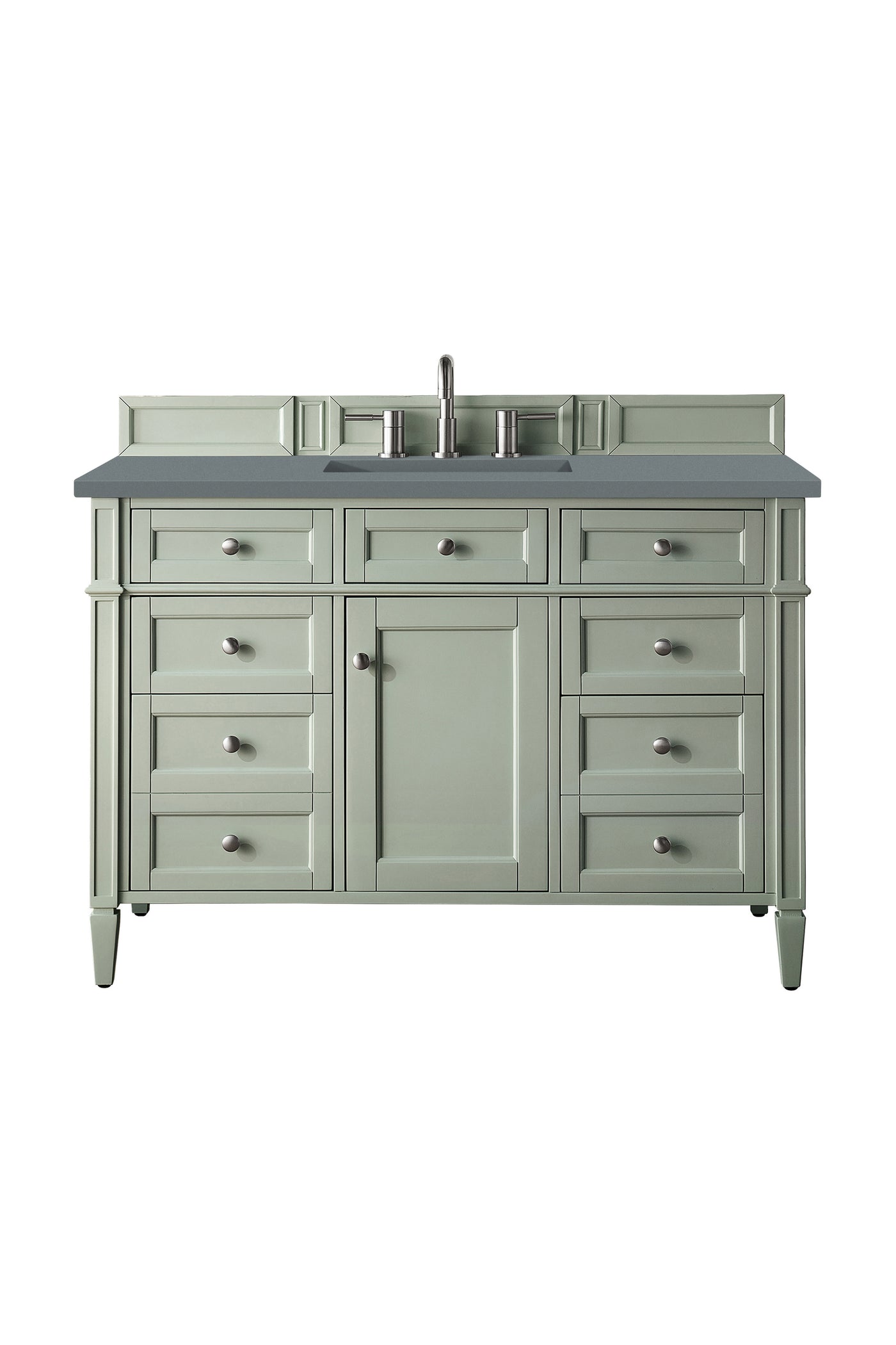 James Martin Brittany 48" Single Bathroom Vanity, Sage Green with Cala Blue countertop