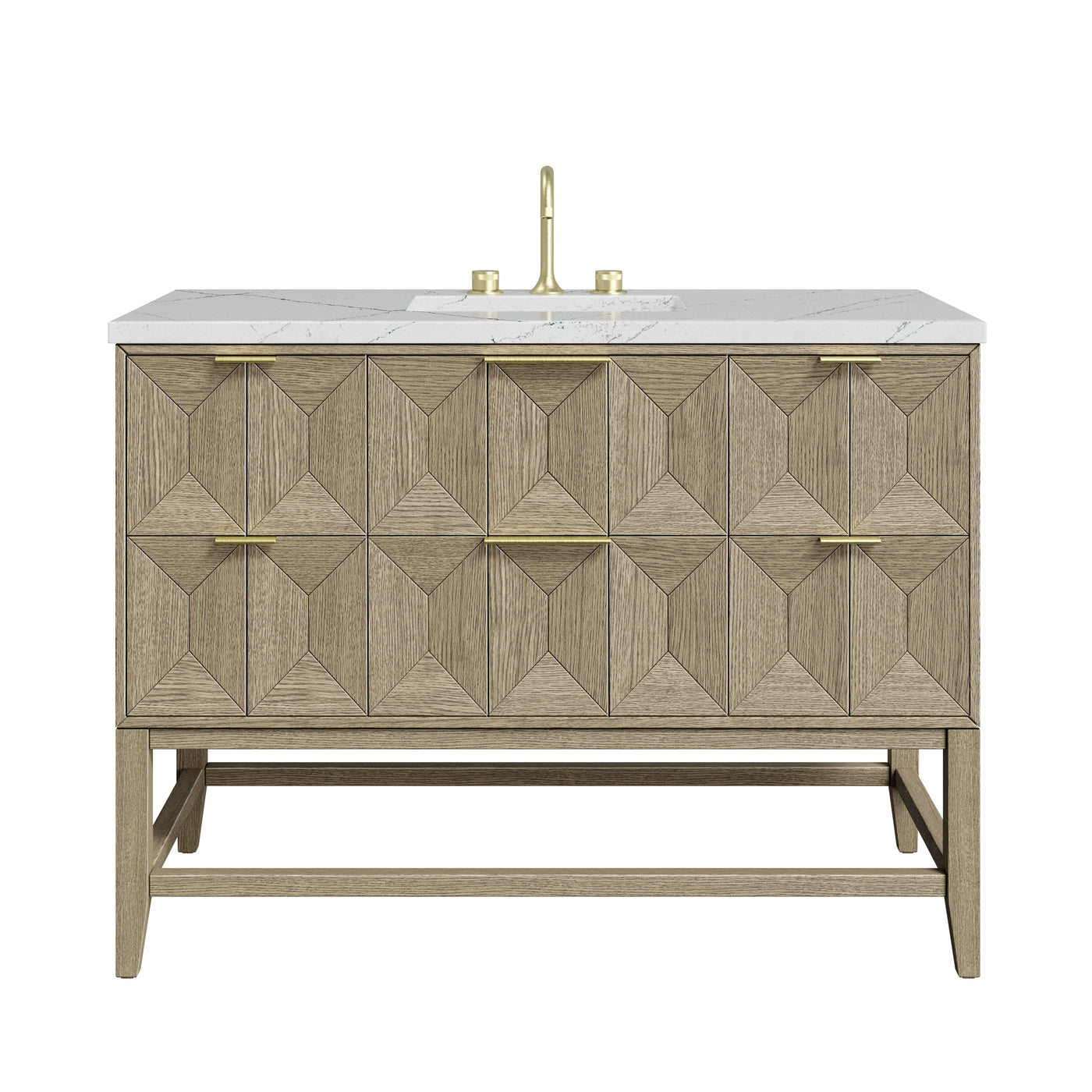 James Martin Emmeline 48" Single Bathroom Vanity, Pebble Oak with Ethereal Noctis countertop