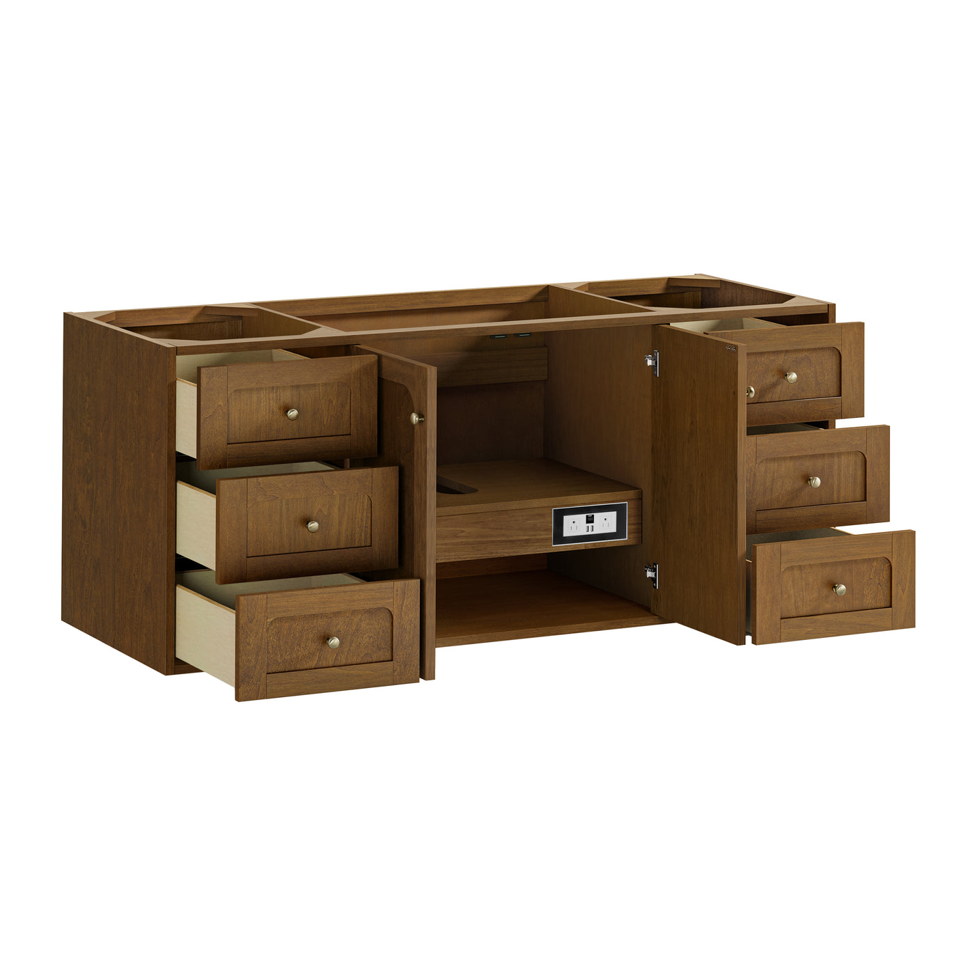 James Martin Laurent 60" Dual Mount Single Bathroom Vanity, Honey Oak, view 24